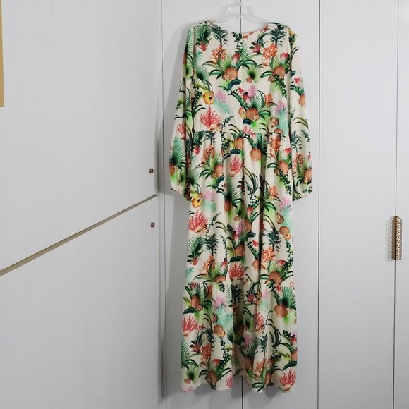 Boston Proper Long Sleeve Maxi Dress Women's Size 16 V-Neck Empire Waist - Picture 7 of 7